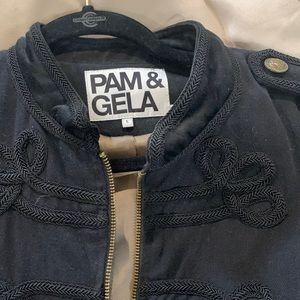 Black zip jacket with amazing detailing military but chic